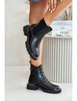 Skórzane Botki Sztyblety Na Zamek GOE OO2N4147-E2 Czarne
