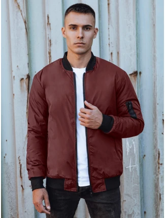 Pánska bunda bomber bordová FashionStreet TX4931