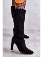 Kozaki Damskie Na Słupku Do Kolana Czarne Truly Love