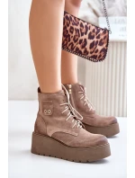 Zazoo 60499 Zamszowe Damskie Botki Na Platformie I Koturnie Ocieplane Beżowe Zazoo 60499 Zamszowe Damskie Botki Na Platformie I Koturnie Ocieplane Beżowe