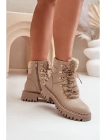 Zateplené členkové topánky tenisky na zips Eco koža béžová Willatta
