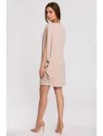 S262 Vrstvené šaty - béžové