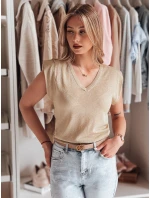 Dámska krátka blúzka SELFINA zlatá FashionStreet MY2436 Dámska krátka blúzka SELFINA zlatá FashionStreet MY2436