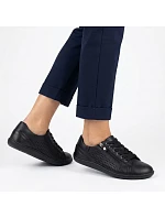 Gino Fabiani OL38-6 dámske čierne kožené topánky naboso a na šnurovanie Gino Fabiani OL38-6 dámske čierne kožené topánky naboso a na šnurovanie