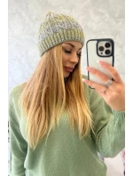 Fleecová čiapka Melisa K241 sivá+olivová