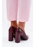 Lodičky na podpatku z eko kůže Sergio Leone PB216 bordó Lodičky na podpatku z eko kůže Sergio Leone PB216 bordó