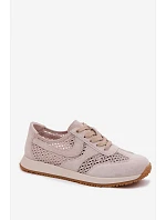 Dámske semišové sieťované tenisky Gelina light beige Dámske semišové sieťované tenisky Gelina light beige