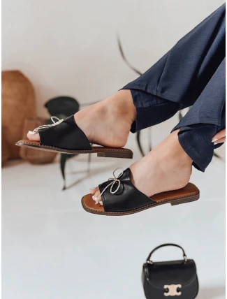Dámske žabky s mašľou KISSBOW black FashionStreet ZY0756