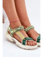 Sandały Damskie Na Rzepy D.Franklin DFSH406003 Zielone