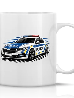 POLICIE – klasický biely keramický hrnček s objemom 300 ml