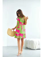 Zeleno-ružové šaty s volánmi (653) Zeleno-ružové šaty s volánmi (653)