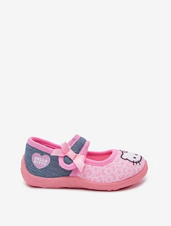 Dievčenské balerínky na suchý zips HELLO KITTY ružové Shani