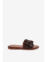 Dámske kožené papuče so Zazoo 40477 Chocolate Dámske kožené papuče so Zazoo 40477 Chocolate