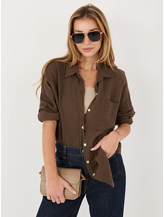 MI košeľa KS 2337.18 tmavohnedá