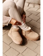 Dámske snehové topánky na platforme 20216-F Light beige - Xamella Dámske snehové topánky na platforme 20216-F Light beige - Xamella