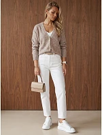 Dámsky kardigán s vreckami v cappuccino farbe, FashionStreet MY2577 Dámsky kardigán s vreckami v cappuccino farbe, FashionStreet MY2577