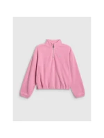 Oversize 4FHrejivý fleece so stojacím golierom dievčatá 4F 4FJRAW25TFLEF441-54S