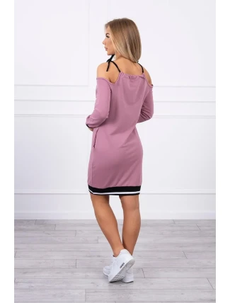 Tres Chic tmavo ružové šaty