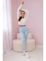 Pruhované legíny modré