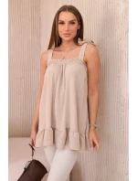 Blúzka s mašľami béžová