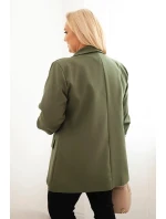 Dámske elegantné Plus veľkosť sako Khaki
