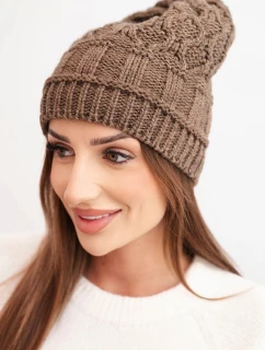 Čiapka s fleecom Marta K231 mocca