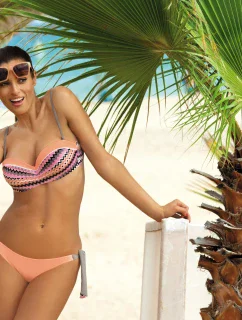 Letitia Wall + Paperino plavky M-299 broskyňovo šedej s ružovou (198) - Marko