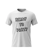 Dámske bavlnené tričko s potlačou - READY TO PARTY - biele