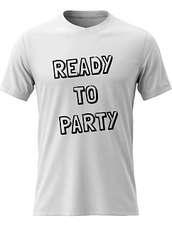 Dámské bavlněné tričko s potiskem - READY TO PARTY - bílé