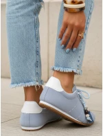 Dámske semišové tenisky s ozdobnými lodičkami modré FashionStreet ZY1412