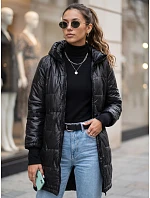 Dámska prešívaná prechodná bunda s kapucňou, čierna, FashionStreet TY5787 Dámska prešívaná prechodná bunda s kapucňou, čierna, FashionStreet TY5787