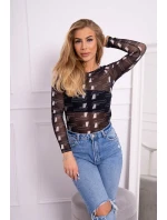 Blúzkové body v čiernej farbe gunmetal