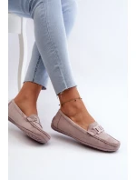 Damskie Modne Zamszowe Mokasyny Fioletowe Rabell