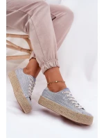 Trampki Damskie Na Platformie Z Plecionką Lee Cooper LCW-25-02-3283 Niebieskie