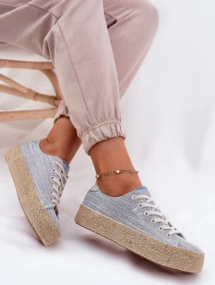 Dámske tenisky na platforme s úpletom Lee Cooper LCW-25-02-3284 Light Beige