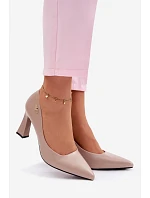 Elegantní lodičky na podpatku Vinceza 62276 Béžové