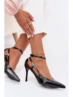 Lakované lodičky z eko kůže černé Fionnel