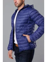 Modrá pánska prešívaná bunda s kapucňou (HM112-50) Modrá pánska prešívaná bunda s kapucňou (HM112-50)