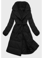 Dámsky zimný kabát s kožušinovým golierom J Style Black (16M9168-392A)
