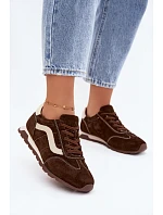 Dámske športové tenisky z prírodného semišu 79638 Chocolate Dámske športové tenisky z prírodného semišu 79638 Chocolate