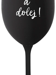 NEMÁM VÍC A MÁLE! - čierny pohár na víno 350 ml