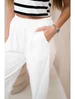 Nohavice s vreckami Summer Punto ecru
