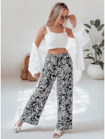Dámske nohavice zo širokej tkaniny TROPICAL SUN black FashionStreet UY2634 Dámske nohavice zo širokej tkaniny TROPICAL SUN black FashionStreet UY2634