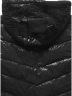 Čierna prešívaná bunda s odnímateľnou kapucňou S'West (B9753-1)