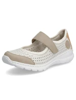 Pohodlné šnurovacie topánky Rieker W RKR575A beige