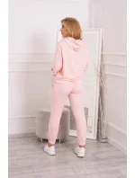 Tepláková súprava s kapucňou púdrovo ružová