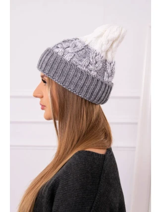 Dámska čiapka Samara K346 sivá+biela