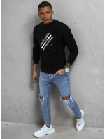 Pánska mikina s potlačou čierna FashionStreet BX5364
