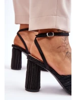 Modne Sandały Z Kokardą Na Obcasie Czarne Callum