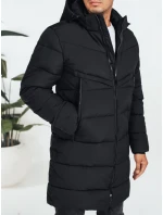 Pánska zimná bunda s kapucňou čierna prešívaná TX5070